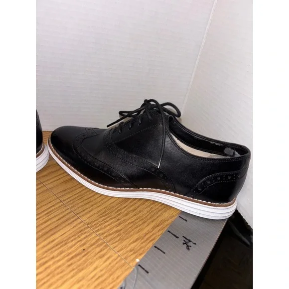 Cole Haan Black Leather Wingtip Oxford Dress Shoes - Picture 7 of 7